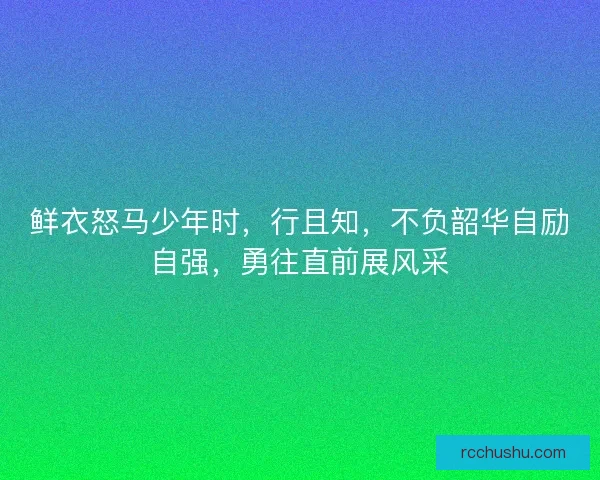 鲜衣怒马少年时，行且知，不负韶华自励自强，勇往直前展风采